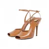 2025 Damen Peep Toe Stiletto Sandalen Sexy High Heels Elegante Party Hochzeit Schuhe Sommer Strand Mode Slingback Damen Größe 43