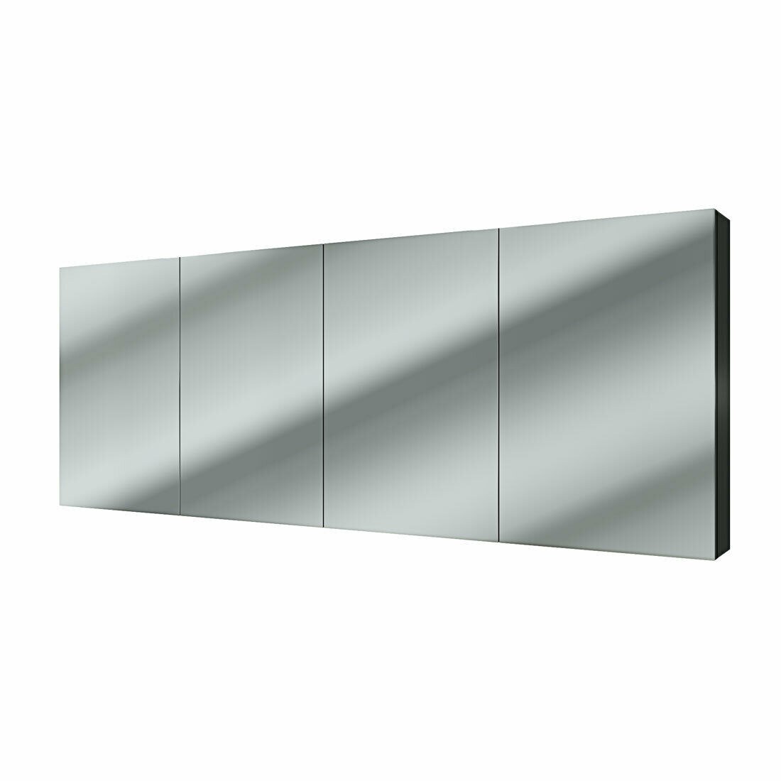 AcquaVapore Spiegelschrank Badspiegel Badezimmer Spiegel City 200cm schwarz JA mit 2x 5W LED-Strahler Image