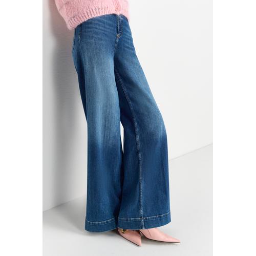Weite Jeans RICHROYAL ""NOS MR SC F Blue"", Damen, Gr. 25, Länge 32, blau (denim blau), Denim/Jeans, Obermaterial: 81% Baumwolle, 11% Lyocell, 6% Elastomultiester, 2% Elasthan, casual, Jeans, Hoher Bund, weites Bein, dezente Waschung