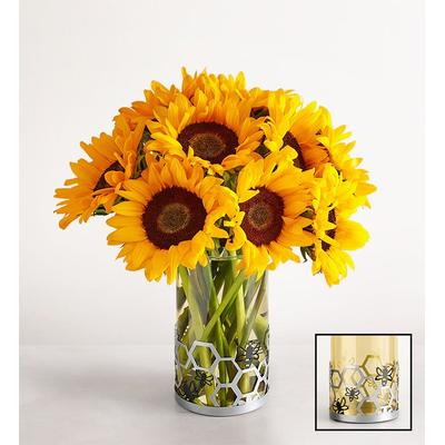 1-800-Flowers Flower Delivery The Honey & Happiness Bouquet 10 Stems W/ Bee Vase