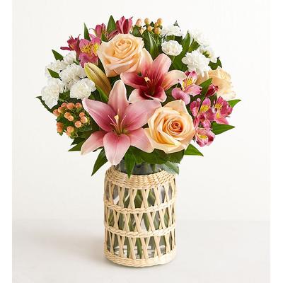 1-800-Flowers Flower Delivery Summer Beginnings Single Bouquet W/ Wicker Vase
