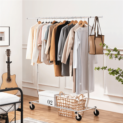 TEMU Costoffs Dress Rack On Wheels Height Adjustable & Extendable Wardrobe Rack Freestanding Dress To 90 Kg Load Capacity Image