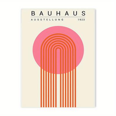 TEMU Pink Abstract Geometric Lines Canvas Painting Prints Pictures Room Wall Art Posters For Home Decor Image
