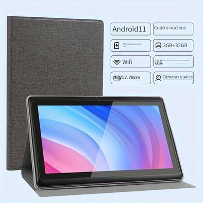 TEMU 7-inch 11 Tablet With Ips Screen, Dual Cameras, Wifi, 32gb Storage & 2gb , Core Processor, Type-c Charging, Compact & Lightweight Design - Atmpc It-701a Image
