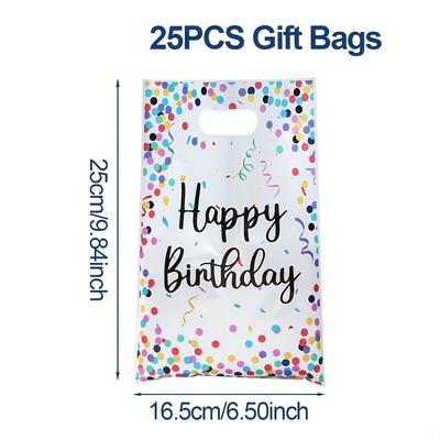 TEMU 10/25/50pcs, Happy Birthday Gift Bags, Colorful Dots Birthday Gift Packing Bags, Goodie Bags Birthday Party Favors, Birthday Party Supplies Image