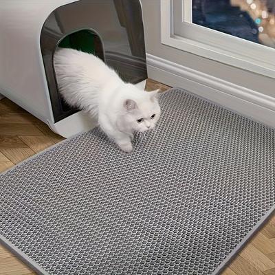 TEMU 1pc Double-layer Honeycomb Design Cat Litter Mat, Cat Litter, Non-slip And Washable Cat Cleaning Pad, Suitable For Pet Toilets, Kennels, Cat Litter Trays Image