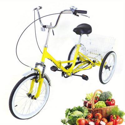 "TEMU 20" Inch Folding Adult Tricycle 3-wheel Bike Trike Bicycle W/ Basket" Image