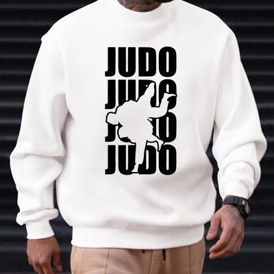 TEMU Men's Judo Patterned Stylish Casual Long-sleeve Sweatshirt Image