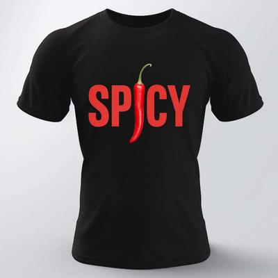 TEMU Men's Chili Print T-shirt - Casual Short Sleeve, Breathable Polyester, Summer Fashion Tee Image