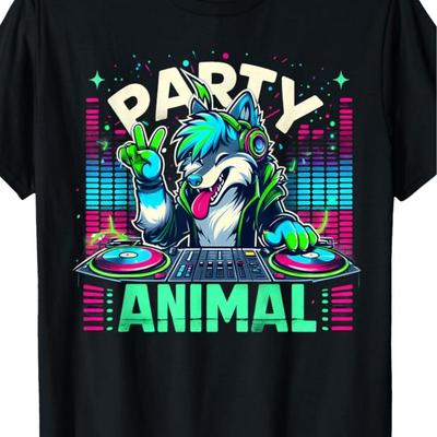 TEMU 100% Made In Usa, 180g Dj Edm Music Furry Pun T-shirt Image