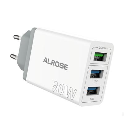 TEMU Usb Charger, 3-port Usb Adapter 30w Power Supply With Qc Multiple Usb Plug For Iphone 16 15 14 11 X 8 7 6, , Smartwatch, Mobile Phone Charging Adapter Charging Plug Image