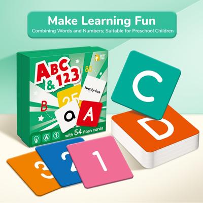 TEMU 54pcs Alphabet And Number Learning Cards, Numbers And Corresponding Words Learning Cards, Set Of Educational Flashcards For , Best Christmas, New Year, Ramadan, Birthday Gifts Image