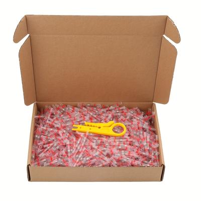 TEMU 300pcs Red Welded Seal Sleeve Terminal Wire Splice Connector Kit For Awg 22-18 Image