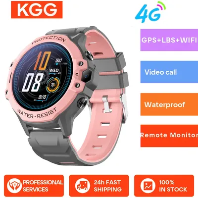 Kids 4G Smart Watch Student 1.28" Waterproof GPS WIFI LBS Location 670Mah Battery Calculator Children Smartwatch