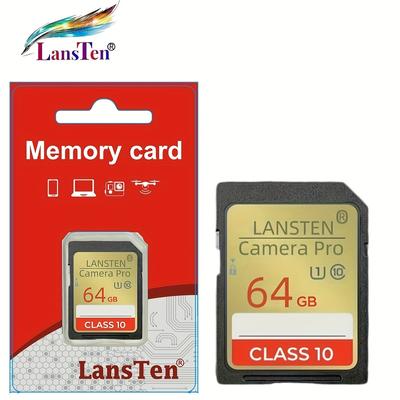 TEMU Lansten Memory Card - 16gb, 32gb, 64gb, 128gb, Class 10, 3d/4k Video Support, For Cameras, Smartphones & More - Without Battery, Camera Card Image
