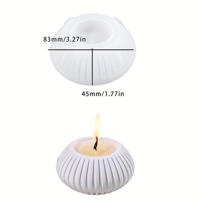 TEMU 3d Round Striped Candle Holder Silicone Mould Handmade Diy Round Striped Candle Holder Cement Plaster Making Home Decoration Diy Scented Candle Mould Handmade Jewellery Organizer Image