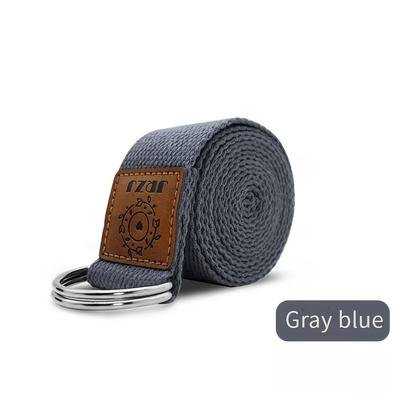 TEMU Yoga Ashtanga Non-elastic Stretch Belt For Fitness, Shoulder Opening & - Sukhame White Polyester Fiber Fitness Accessory With Metal Rings, Stretching Exercises, Yoga & Sport Image