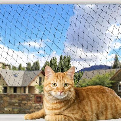 TEMU Cat's Balcony Anti-fall Net, Nylon Material, Suitable For , Windows, Stairs, Patios, Essential For Pet Families Image