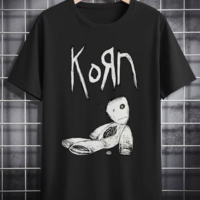 TEMU Men's Graphic Print T-shirt - Black Edgy , 95% Polyester 5% Spandex Blend, Lightweight 180gsm Summer Casual Tee, Regular Fit Round Neck, Summer Casual Wear | Apparel | Polyester Blend Image