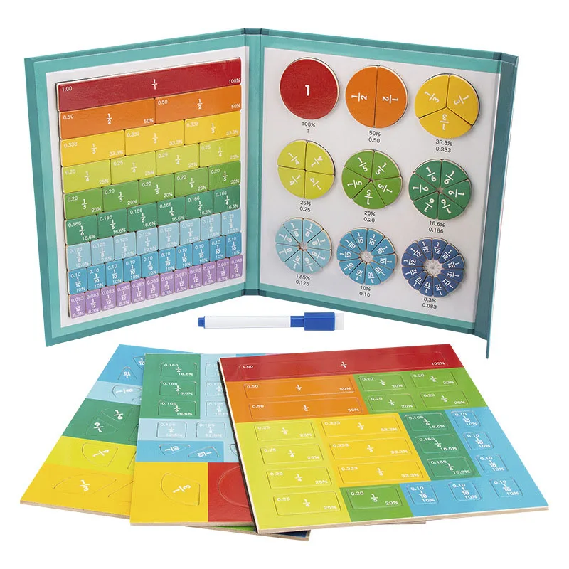 Kinder Magnetische Bruchteil Lernen Mathe Spielzeug Holz Bruchteil Buch Set Kinder Arithmetik Lernen Pädagogisches Spielzeug Lehrmittel