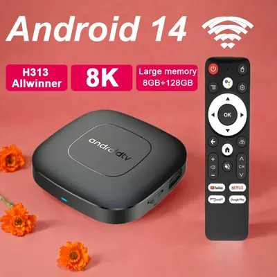 Android14 T1 64 128G ROM Smart Home TV Box H313 HD 8K BT5.4 Dual WIFI Sprachassistent Netflix Streaming Media Player Set Top Box