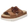 Pantolette RIEKER, Damen, Gr. 39, braun, Nubuklederimitat, Textil, unifarben, modisch, Schuhe, Sommerschuh, Strandschuh, Urlaubschuh mit praktischem Klettverschluss