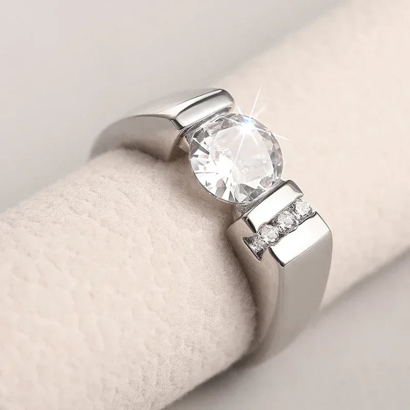 Huitan Moderne Mode Frauen Hochzeit Ringe Geometrische Design Kristall AA Zirkonia Verlobung Zubehör Trendy Schmuck Image