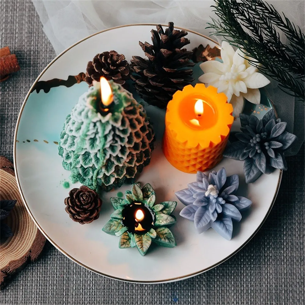 Weihnachten Blume Silikon Form Weihnachten Aromatherapie Kerze Gips Form Simulation Blume Hause Aromatherapie Dekoration Form Image