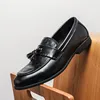 Herren-Loafer, große Größe: 38–48, schwarzer handgefertigter PU-Leder-Loafer zum Fahren, leicht, weiche Sohle, lässige flache Schuhe, Mo-25258