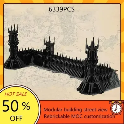 UCS The Black Gate Of Mordor MOC Creative Movie King of Rings Model Building Blocks Architecture Image