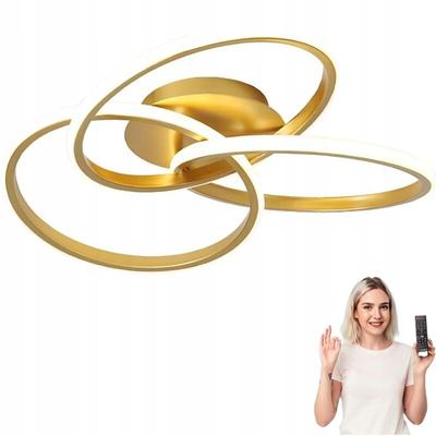 Goeco - LED-Deckenleuchte, goldfarben, mit Fernbedienung und 3 Farben Image