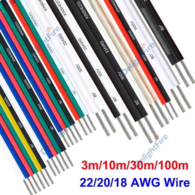 2/3/4/5/6Pin LED Streifen Verlängerung Draht 18 20 22 AWG 12V Anschluss Draht Für WS2812B 5050 RGB RGBWW LED Lichter Auto Lautsprecher Automotive Image