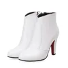 Botas De Mujer Runde Kappe Stiefeletten Frauen Einfache Art Und Weise Schwarz High Heels Party Hochzeit Schuhe Größte Größe 52 53 54 622-5