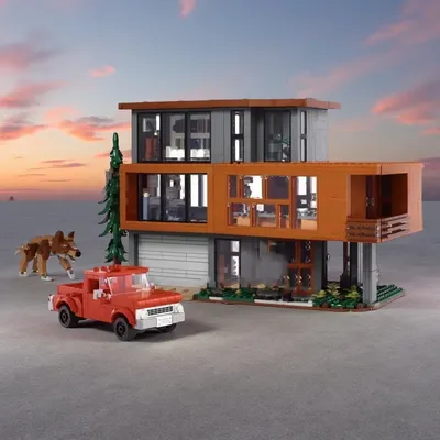 2025, neue Ideen, Karen-Haus-Modell, Bausteine, Villa, Wald, Hütte, Konstruktionsspielzeug, Spaß für Image