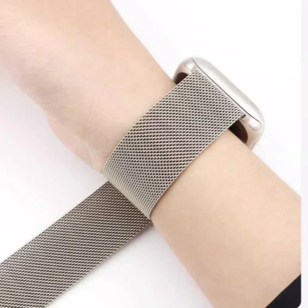 Milanese Loop für Apple Watch Band 44 mm Ultra 2 49 mm 45 mm 40 mm 41 mm 46/42 mm Metallarmband iWatch Serie 10 9 8 7 6 SE 5 4 Armband Image