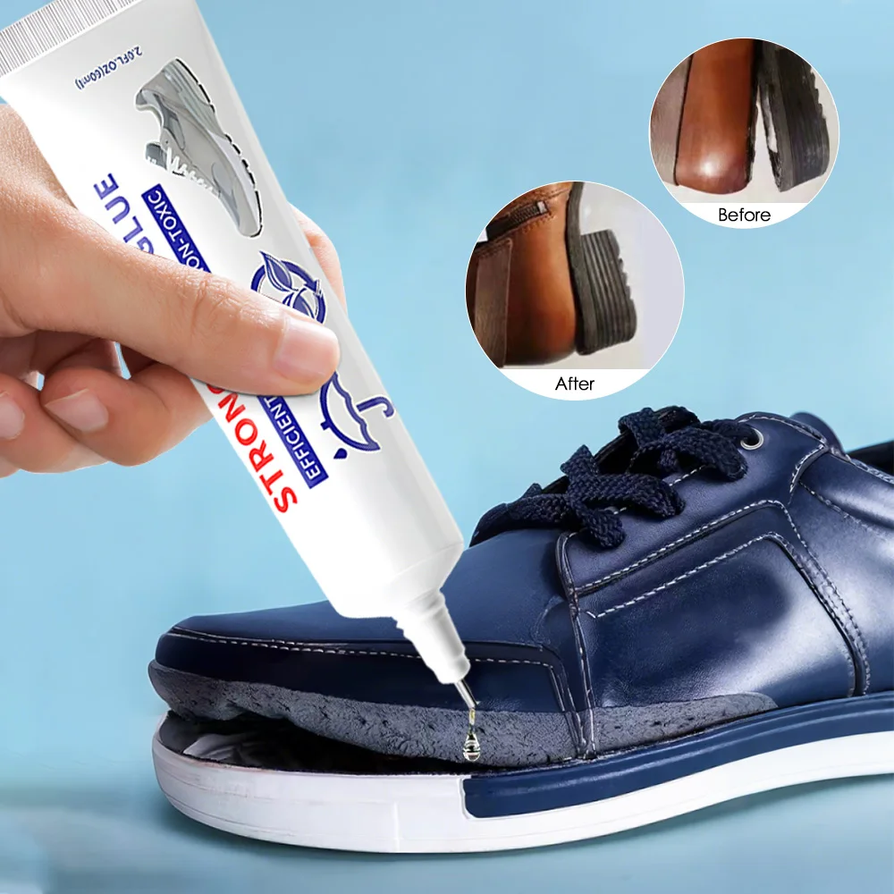 60 ml superstarker Kleber zur Schuhreparatur, wasserfest, schnell aushärtend, elastische Bindung, universelles Dichtmittel, extrem wetterbeständiger Schuhkleber zur Reparatur Image