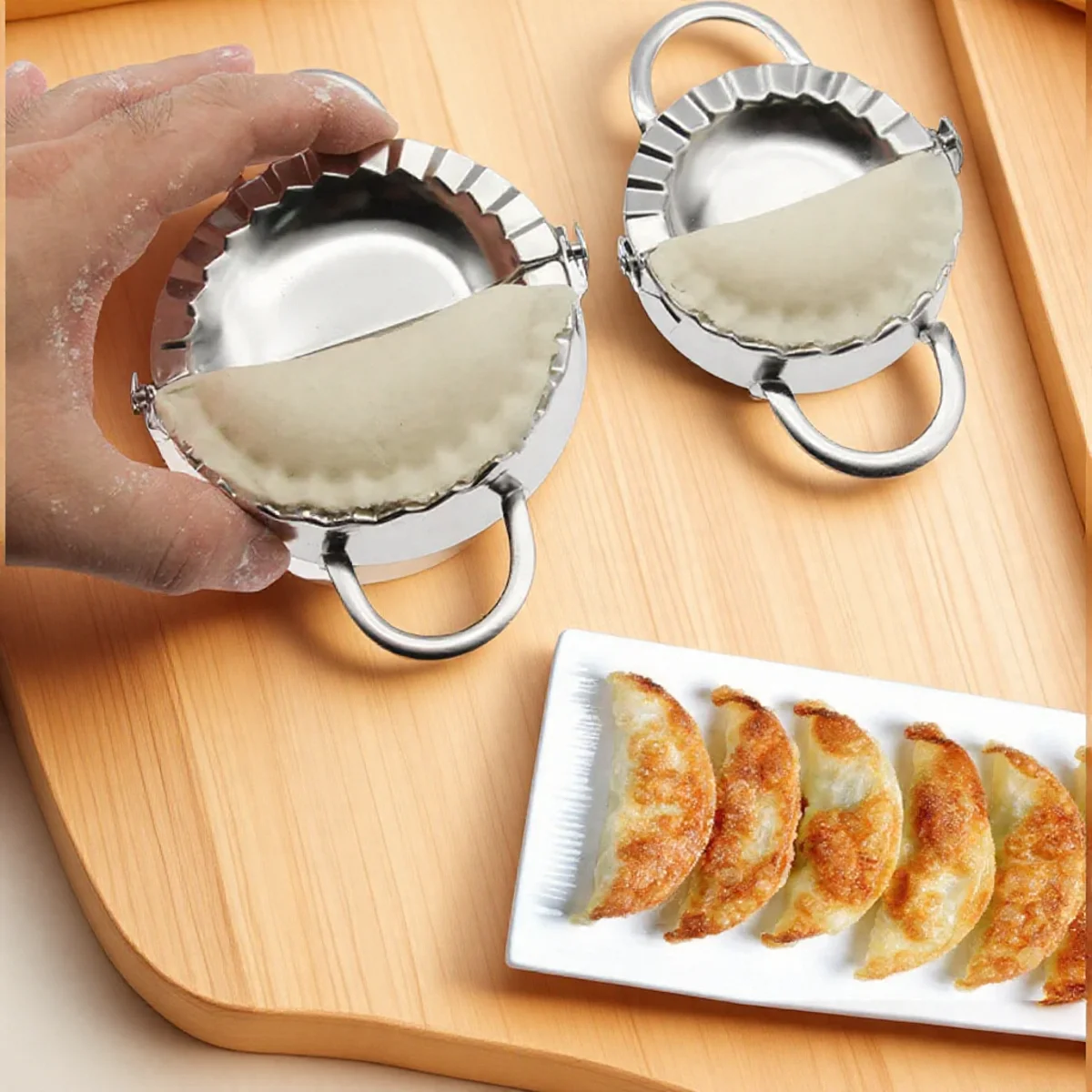 Edelstahl Knödel Maker Form Presse Werkzeug 1PC Haushalt Manuelle Küche Gebäck Backen Zubehör Image