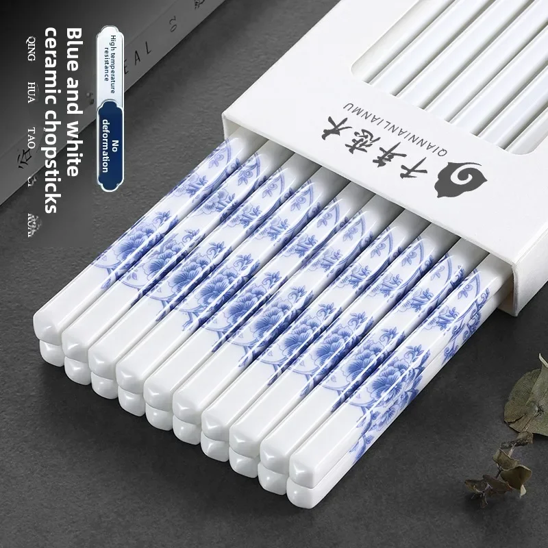 Neue Keramik Stäbchen Set Seladon Stäbchen Anti-slip Anti-bakterielle Anti-schimmel Hohe Temperatur Beständig Küche Zubehör Image