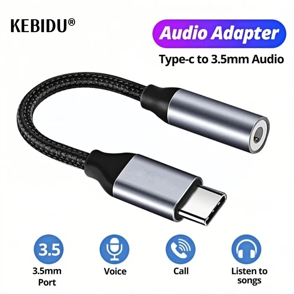 USB Typ C auf 3,5 mm AUX-Adapter Typ C 3 5-Klinkenstecker Audiokabel Kopfhörerkabel Konverter für iPhone 15 Samsung Galaxy S24 S23 Image