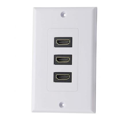 3-Port-HDMI-2.0-Wandplatte, HDMI-Komponenten-Composite-Komponenten-Audio-Wandmontagebuchse, Image
