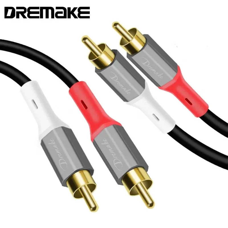 2RCA Stecker auf 2RCA Stecker Stereo Audio Kabel Breakout RCA Stereo Splitter Kabel für Heimkino HDTV Verstärker Hi-Fi Systeme Image