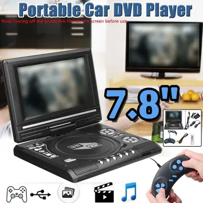 2025 7.8 Inch 16:9 Widescreen 270° Rotatable LCD Screen Home Car TV DVD Player Portable VCD MP3
