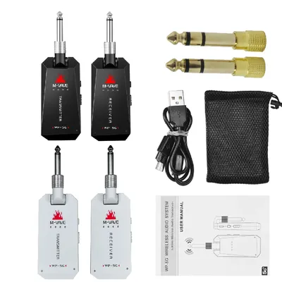 M-VAVE WP-5G Wireless 5.8G Guitar System Rechargeable Audio Transmitter Receiver ISM Band 30M