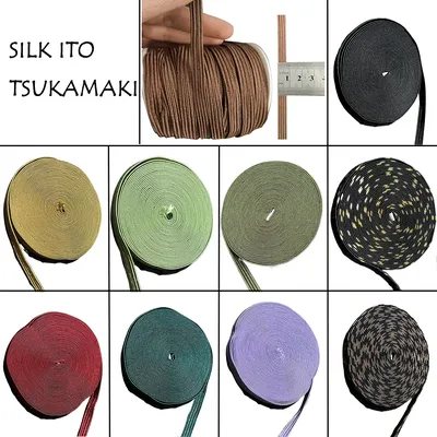 Silk Ito Cord, Samurai Sword Tsuka Wrapping Tape, Tsukamaki Handle Braided Rope, About 1cm*500cm