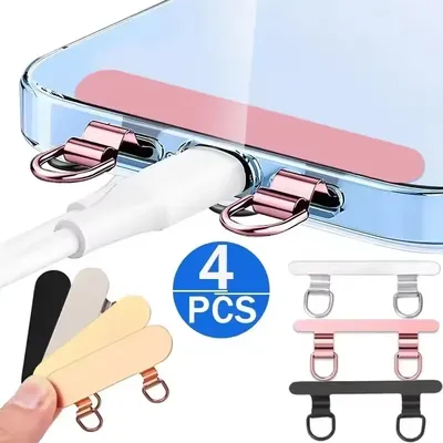 4/1pcs Ultra-thin Stainless Steel Phone Tether Patch Replacement Phone Straps Gasket Sturdy