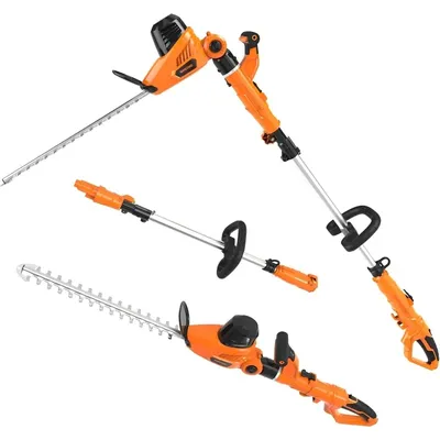 home.2 in 1 Electric Pole Hedge Trimmer, Power Hedge Trimmer with 20 inch Dual-Action Laser Cut &