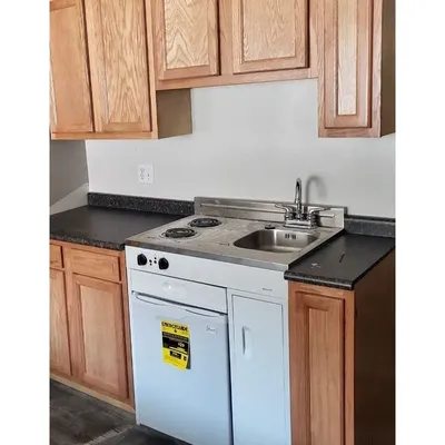 Compact Kitchen Built in Kitchenette with Stainless Steel Countertop with Sink and Chrome Faucet,