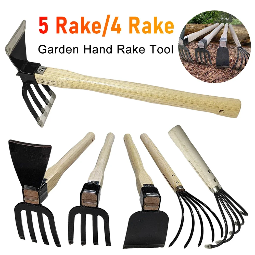 Pelle de jardinage à cinq dents, petite pelle, bonsaï, terre, vec, râteau, plantation de légumes, pot de fleurs, outils à main, jardin, désherbage