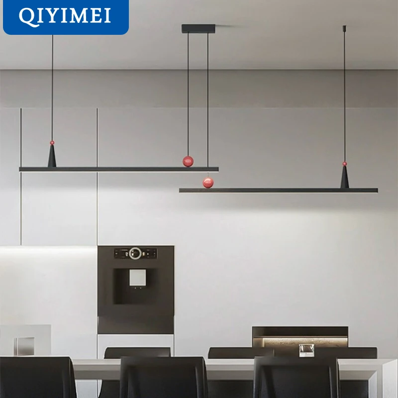 Lampes de Restaurant cuisine salle à manger lampes suspendues lampe à manger lumières noires nordiques Table à manger lampe de Bar longue lumière décor à la maison