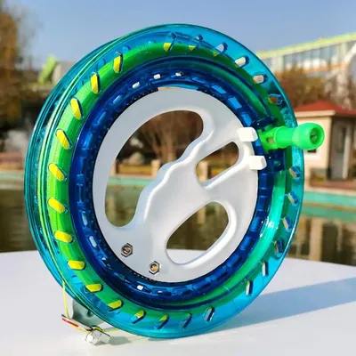 New Arrive High Quality 16cm Kite Blue Wheel For Big Kite Flying Traction Tools Kite Handle Wheel With 650ft Line